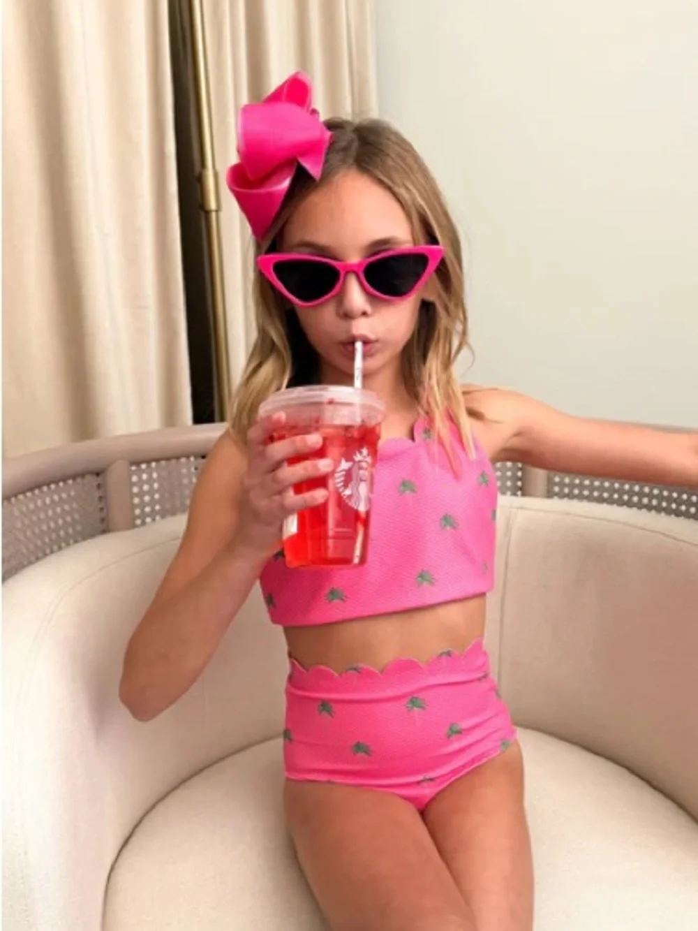 Beach Riot Little Madison & Bea Set Flamingo Fronds